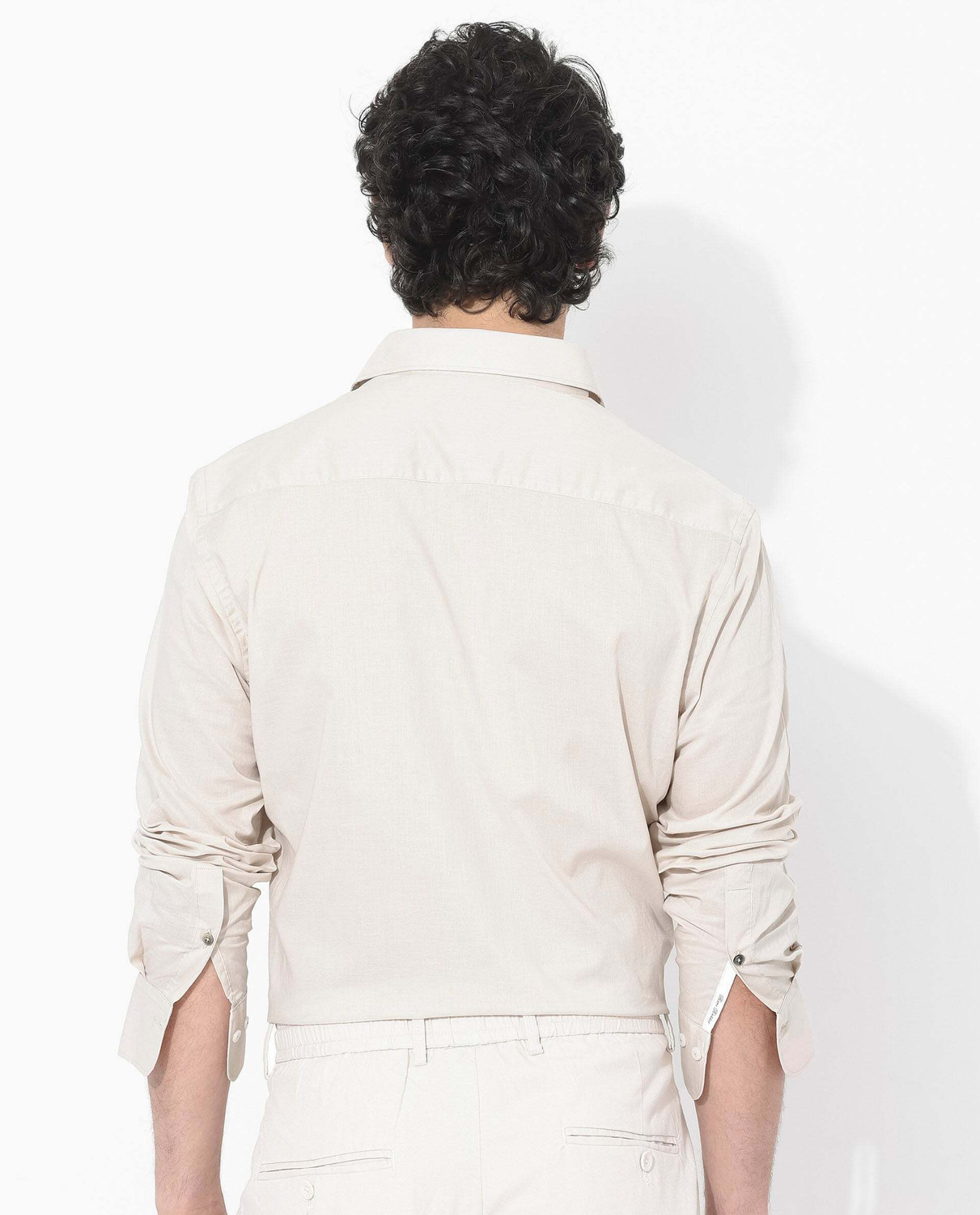 Image of RARE RABBIT Men Regular Fit Solid Casual Shirt