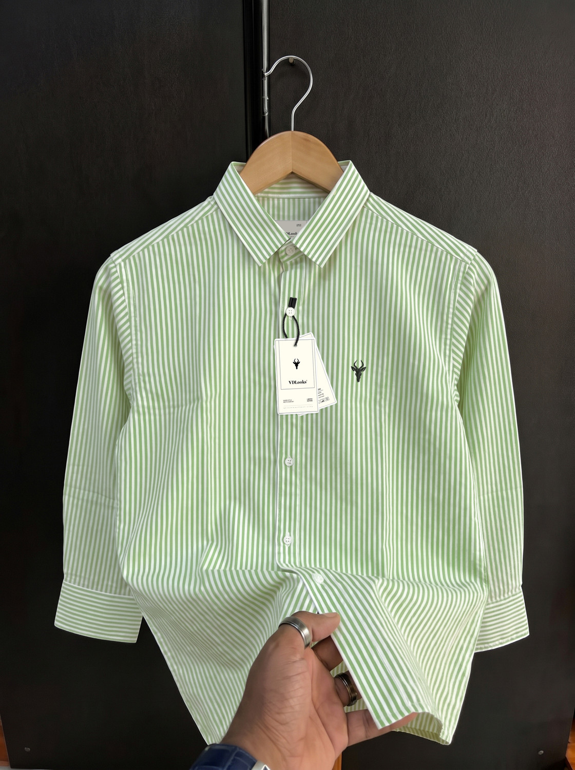 Image of RADHIKA FASHION HOUSE Men Regular Fit Striped Curved Collar Casual Shirt