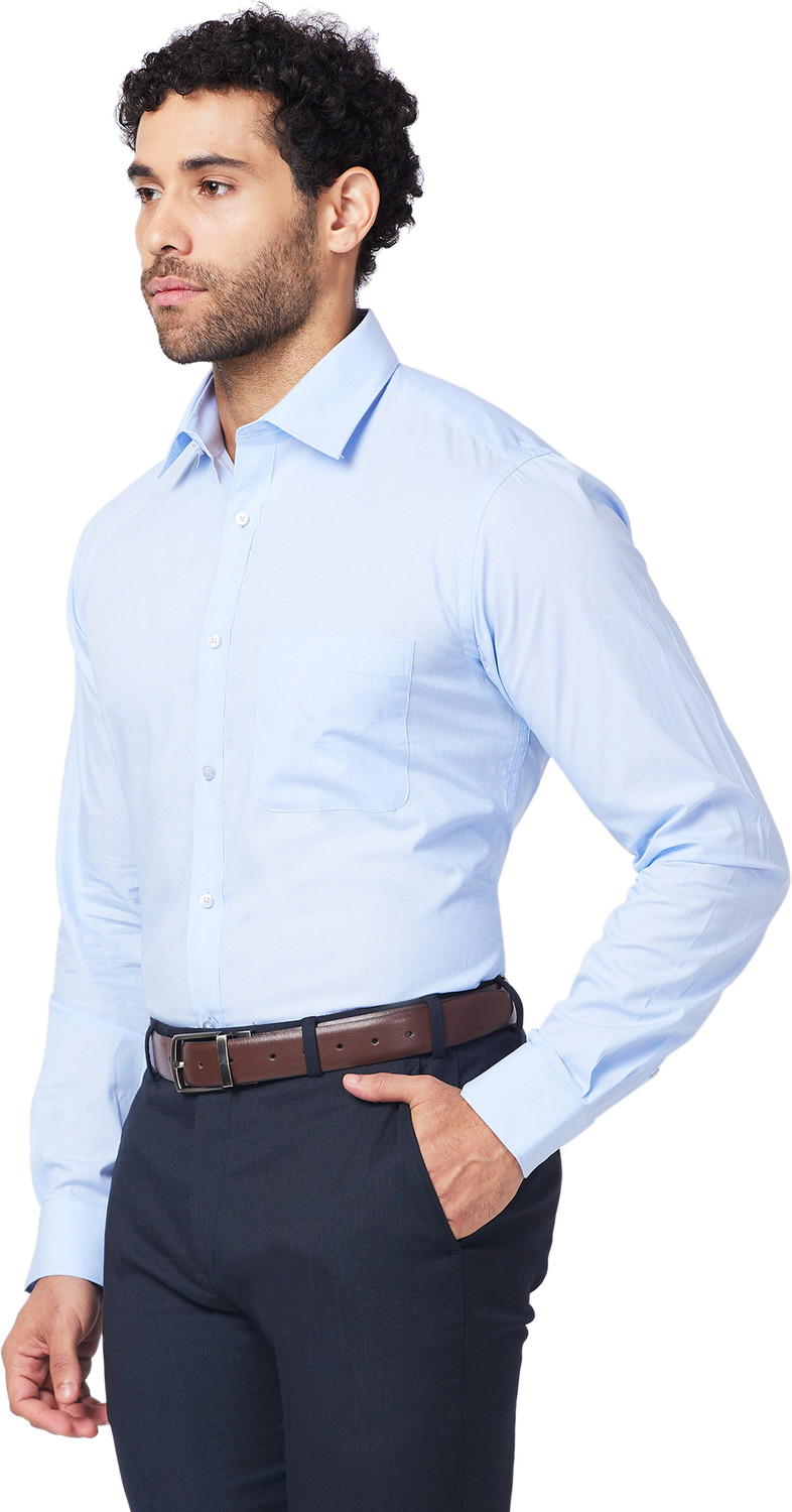 Image of Raymond Men Slim Fit Self Design Formal Shirt