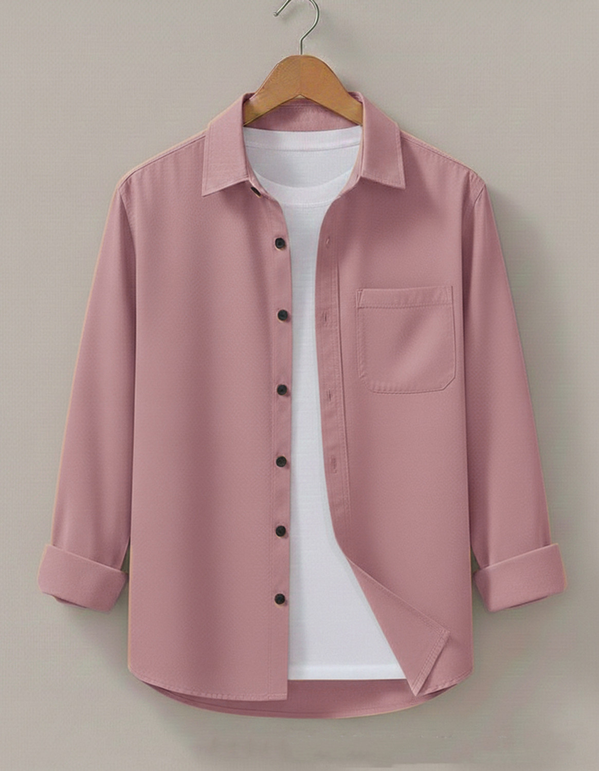 Image of JCOSTA Men Regular Fit Solid Spread Collar Casual Shirt