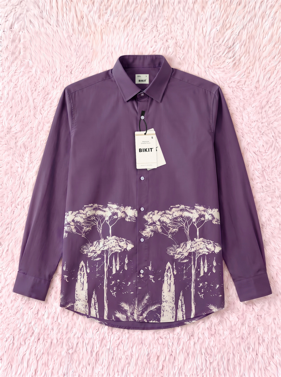 BIKIT Men Regular Fit Printed Mandarin Collar Casual Shirt - Image 1