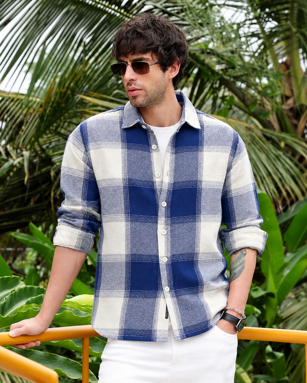 HERE&NOW Men Regular Fit Checkered Casual Shirt - Image 1