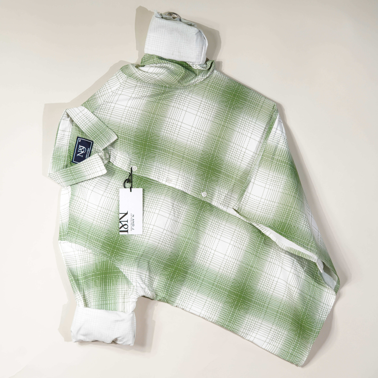 Image of N AND J Men Regular Fit Striped Spread Collar Casual Shirt
