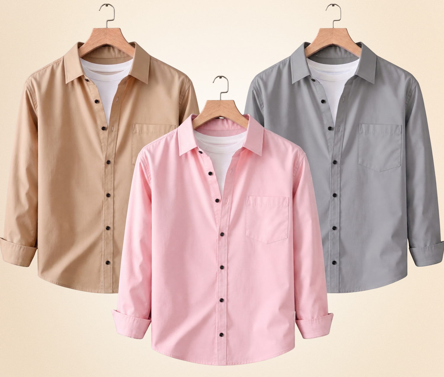 Colix Men Regular Fit Solid Spread Collar Shirt - Image 1