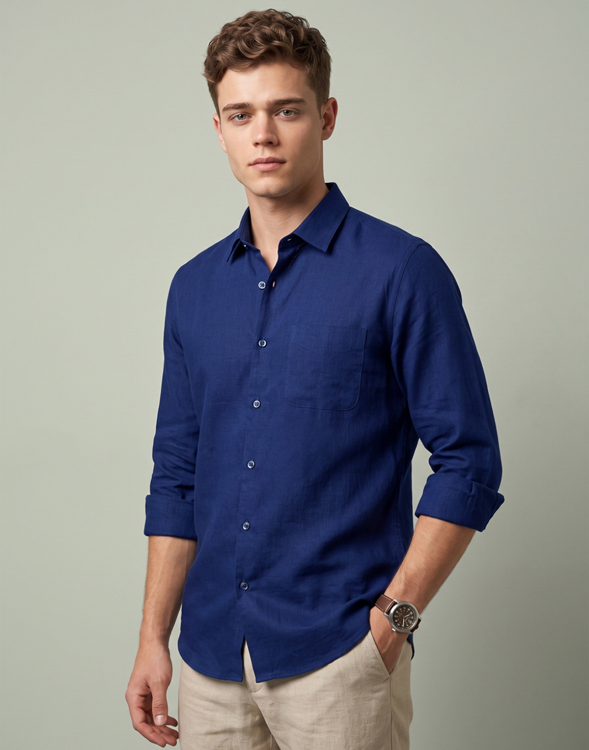 Peter England Men Dark Blue Formal Shirt - Image 6