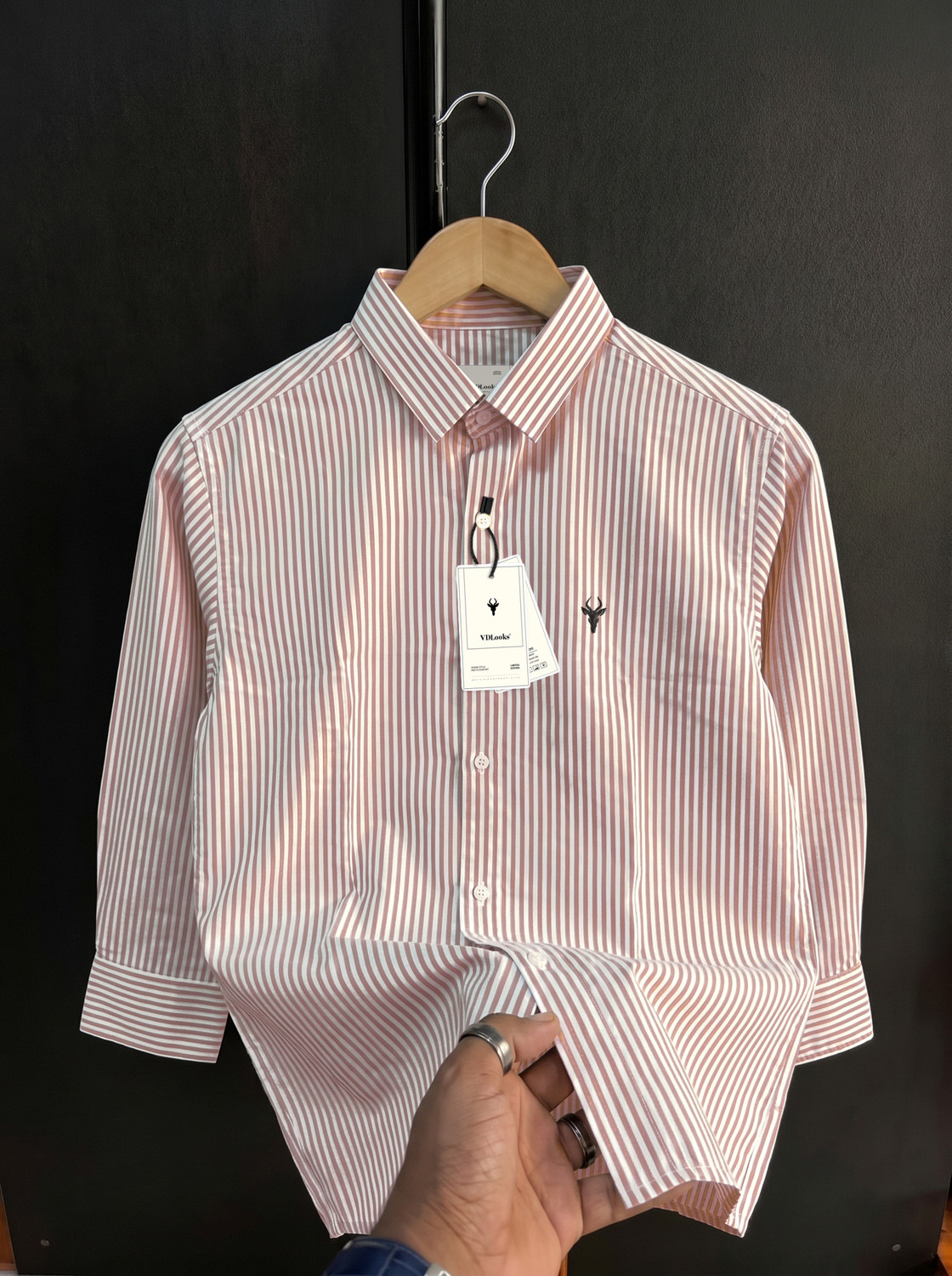 vdlooks Men Striped Casual White, Brown Shirt - Image 4