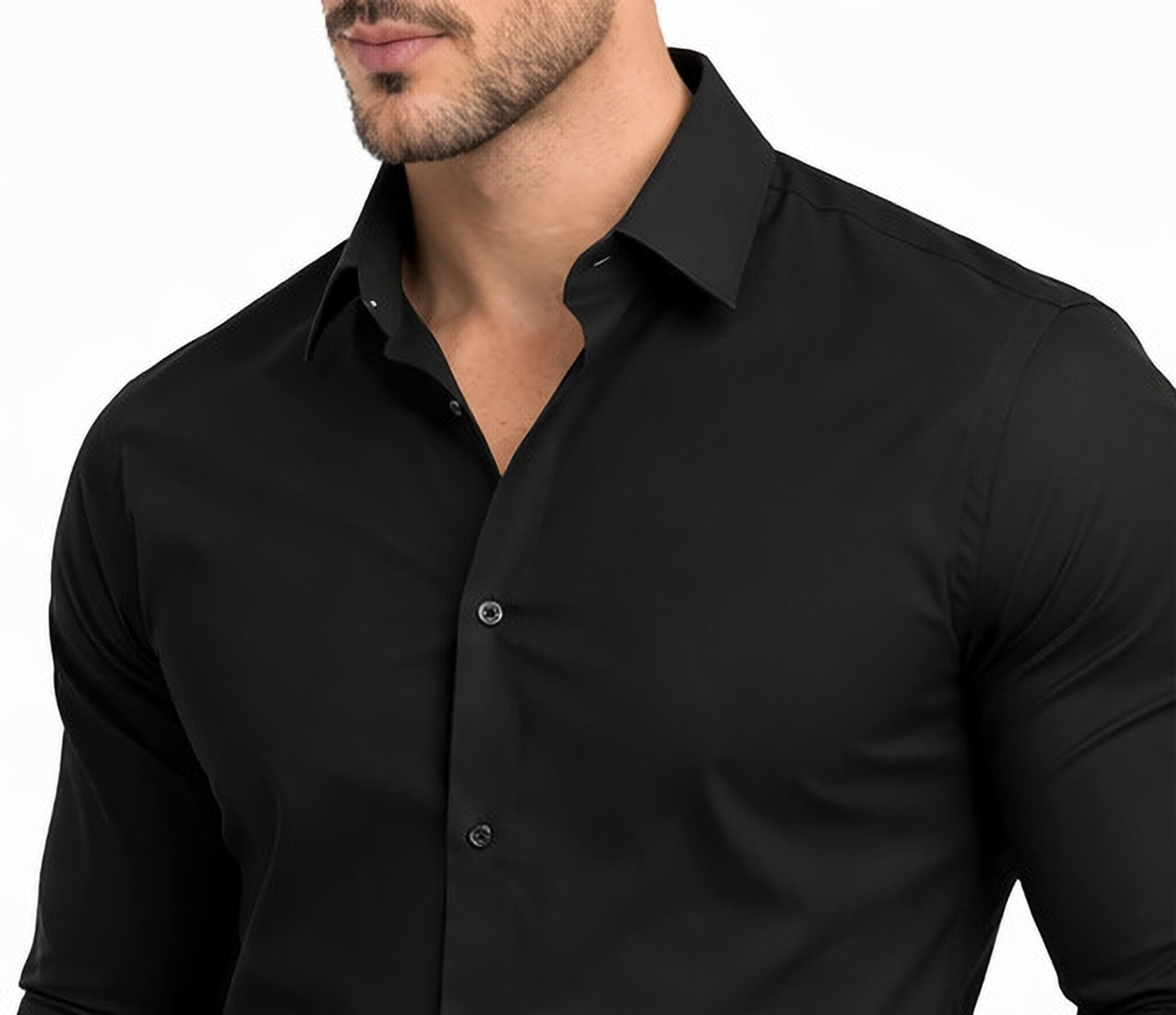 Image of THE BEAR HOUSE Men Slim Fit Solid Spread Collar Casual Shirt