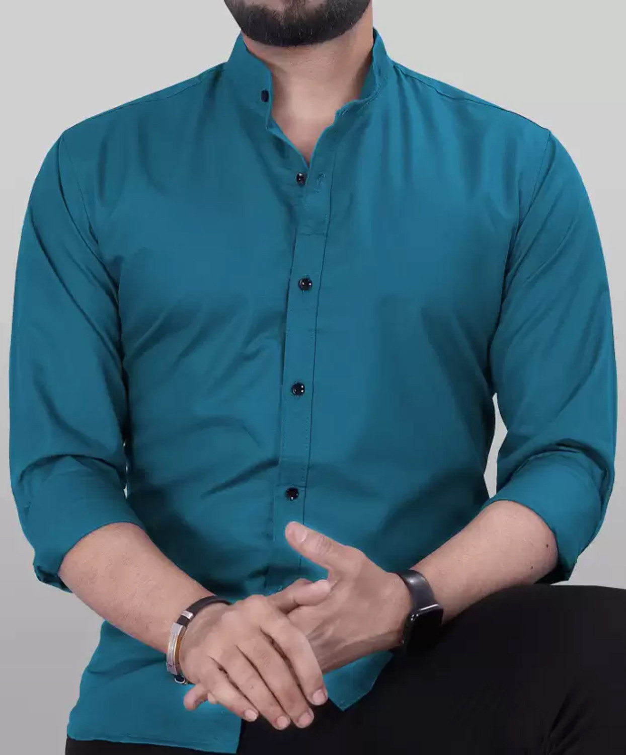 Image of FIBERMILL Men Slim Fit Solid Formal Shirt