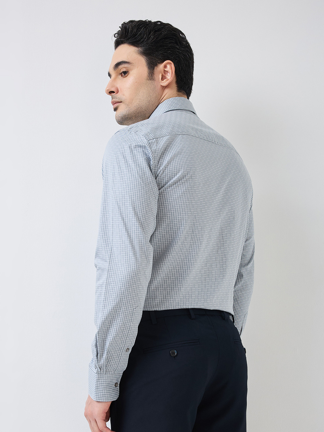 Image of Raymond Men Regular Fit Self Design Formal Shirt
