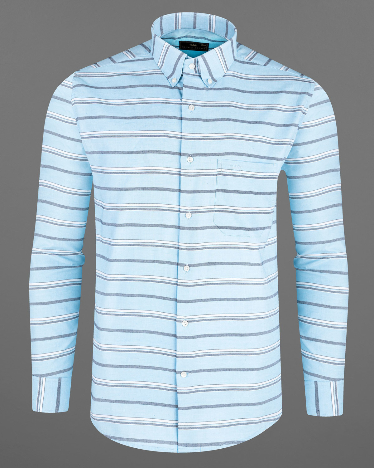 Image of french crown Men Regular Fit Printed Spread Collar Casual Shirt