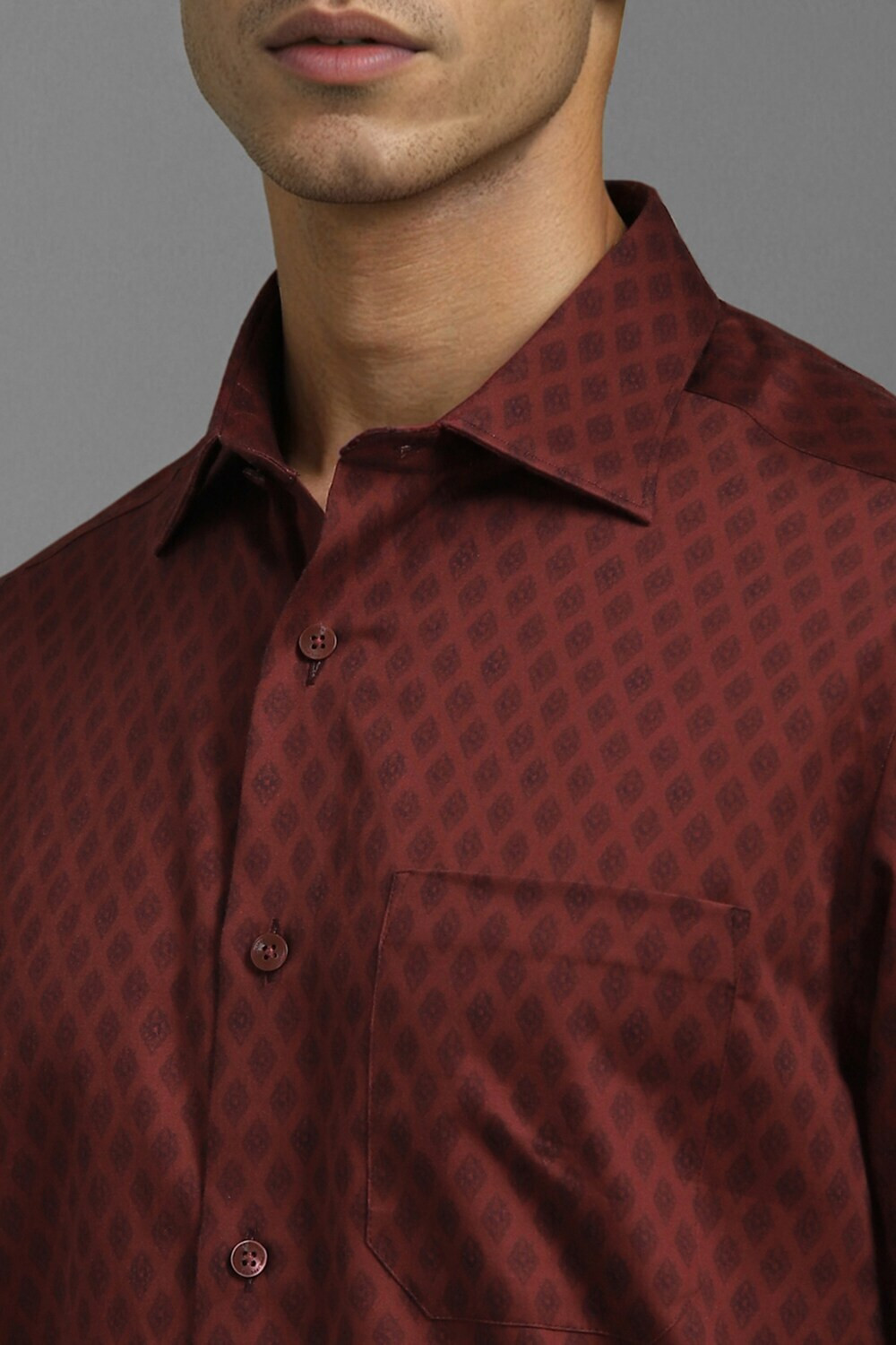 Image of LOUIS PHILIPPE Men Regular Fit Printed Spread Collar Formal Shirt