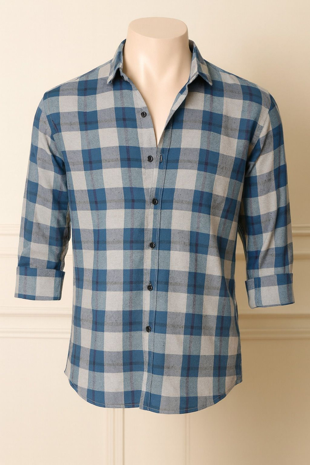 Image of The TallMann Club Men Regular Fit Striped Slim Collar Casual Shirt