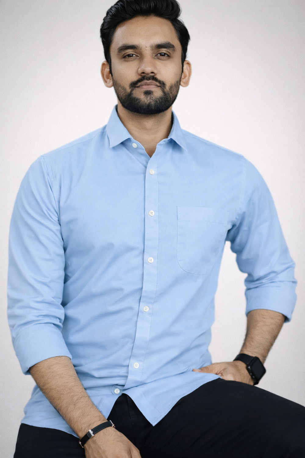 Image of PROBEX INTERNATIONAL Men Regular Fit Solid Spread Collar Formal Shirt