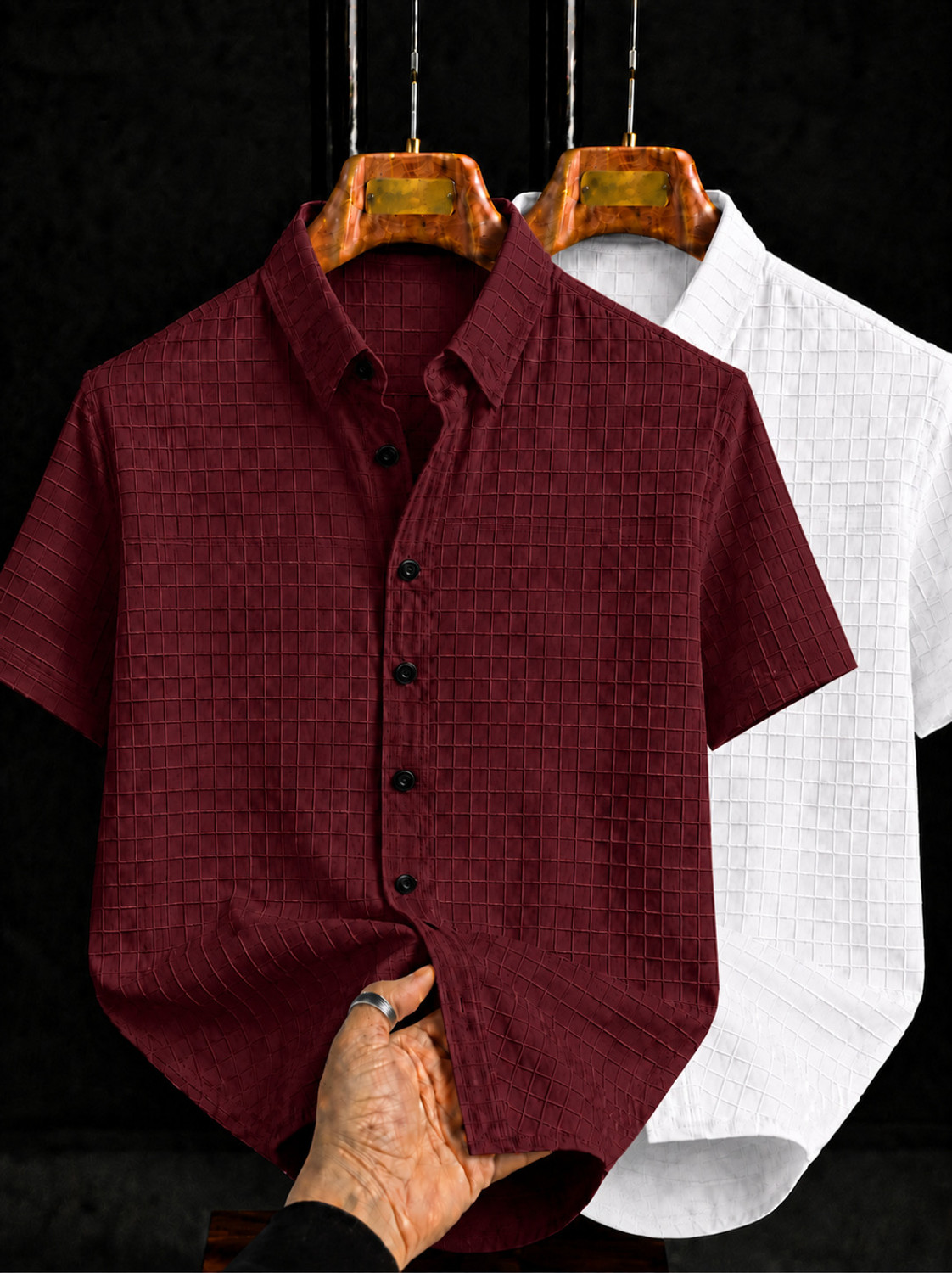COMBRAIDED Men White, Maroon Shirt - Image 6