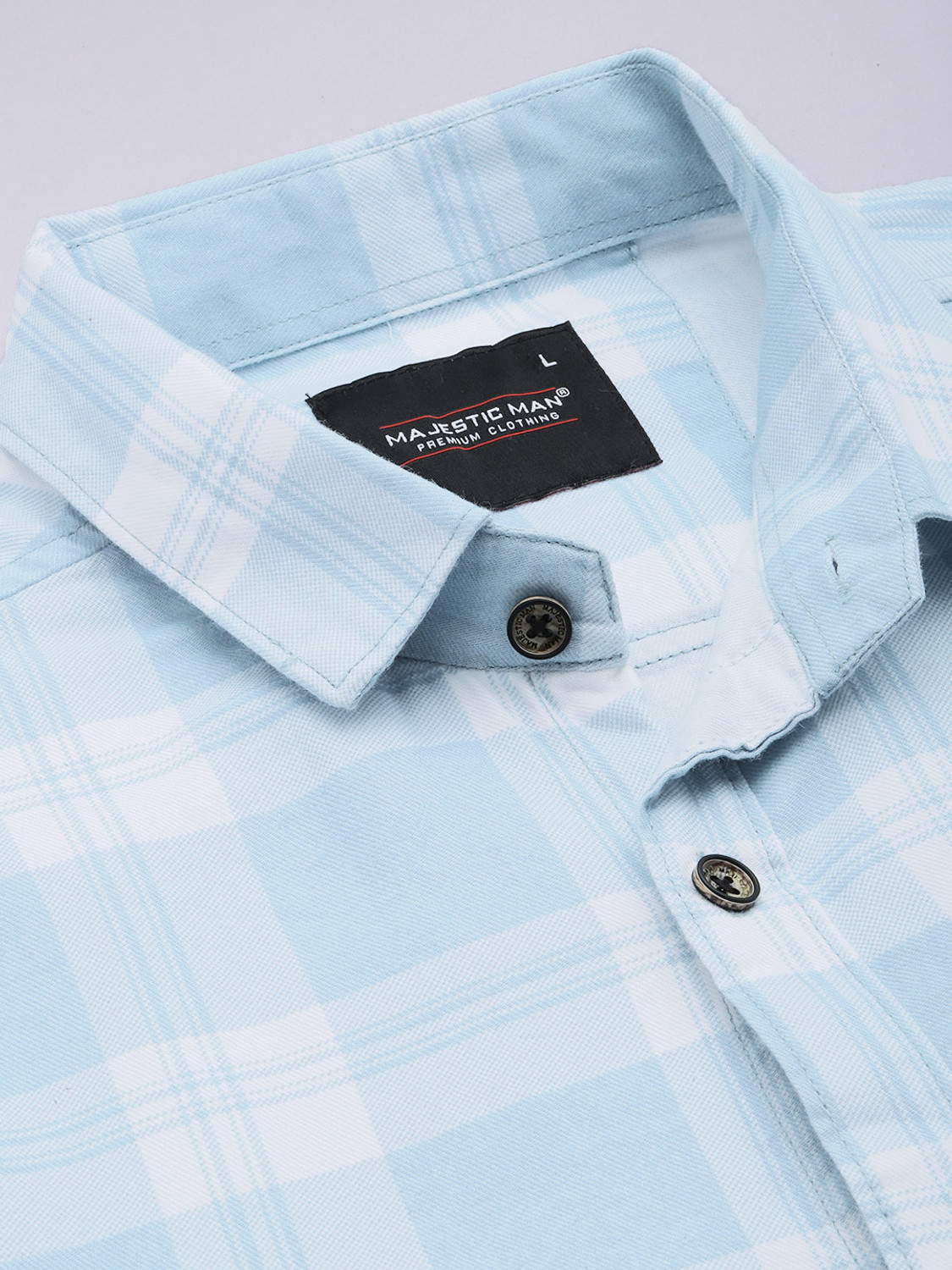 Image of Majestic Man Men Slim Fit Checkered Spread Collar Casual Shirt