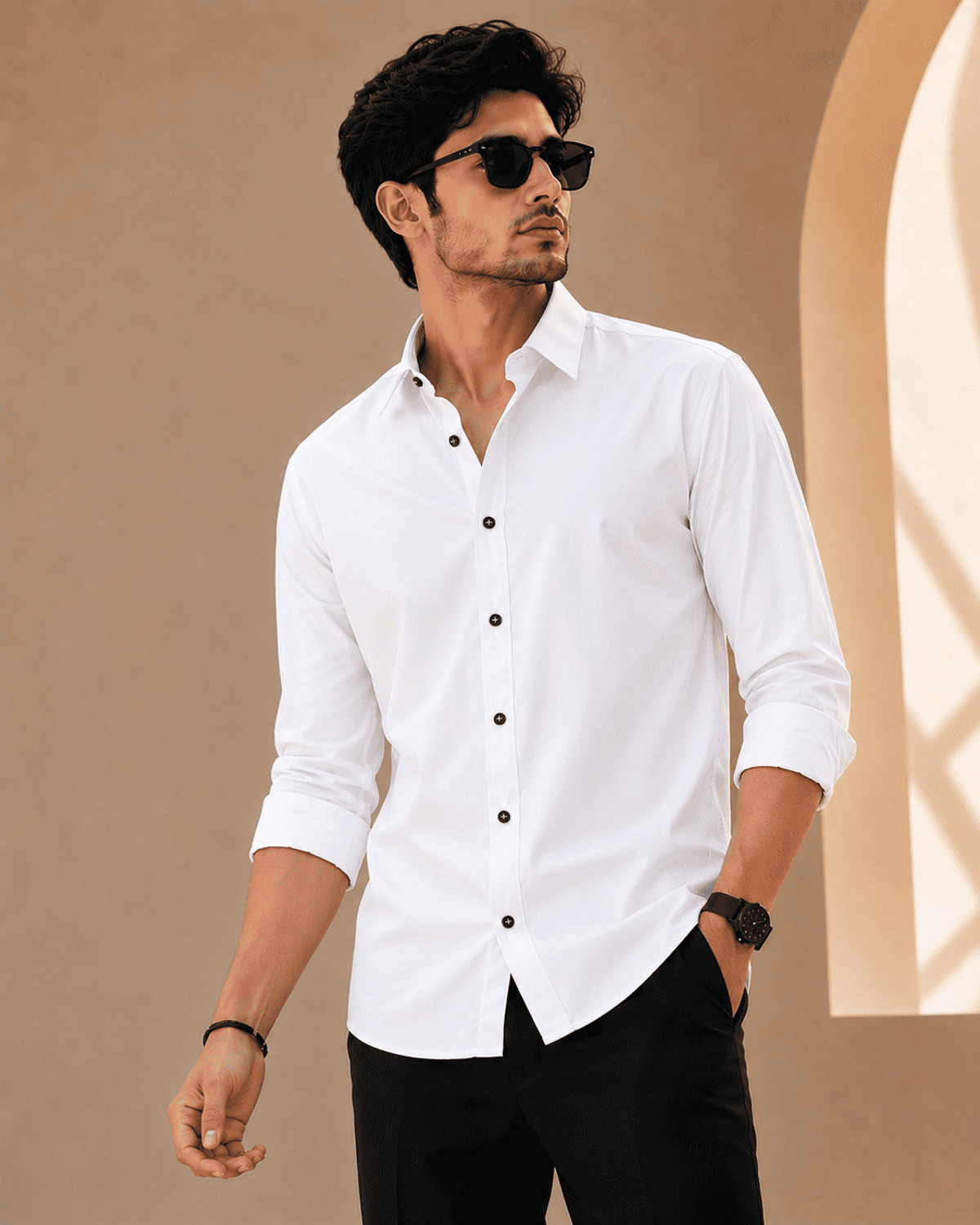 Image of Buntoo Men Regular Fit Solid Button Down Collar Casual Shirt (Pack of 2)