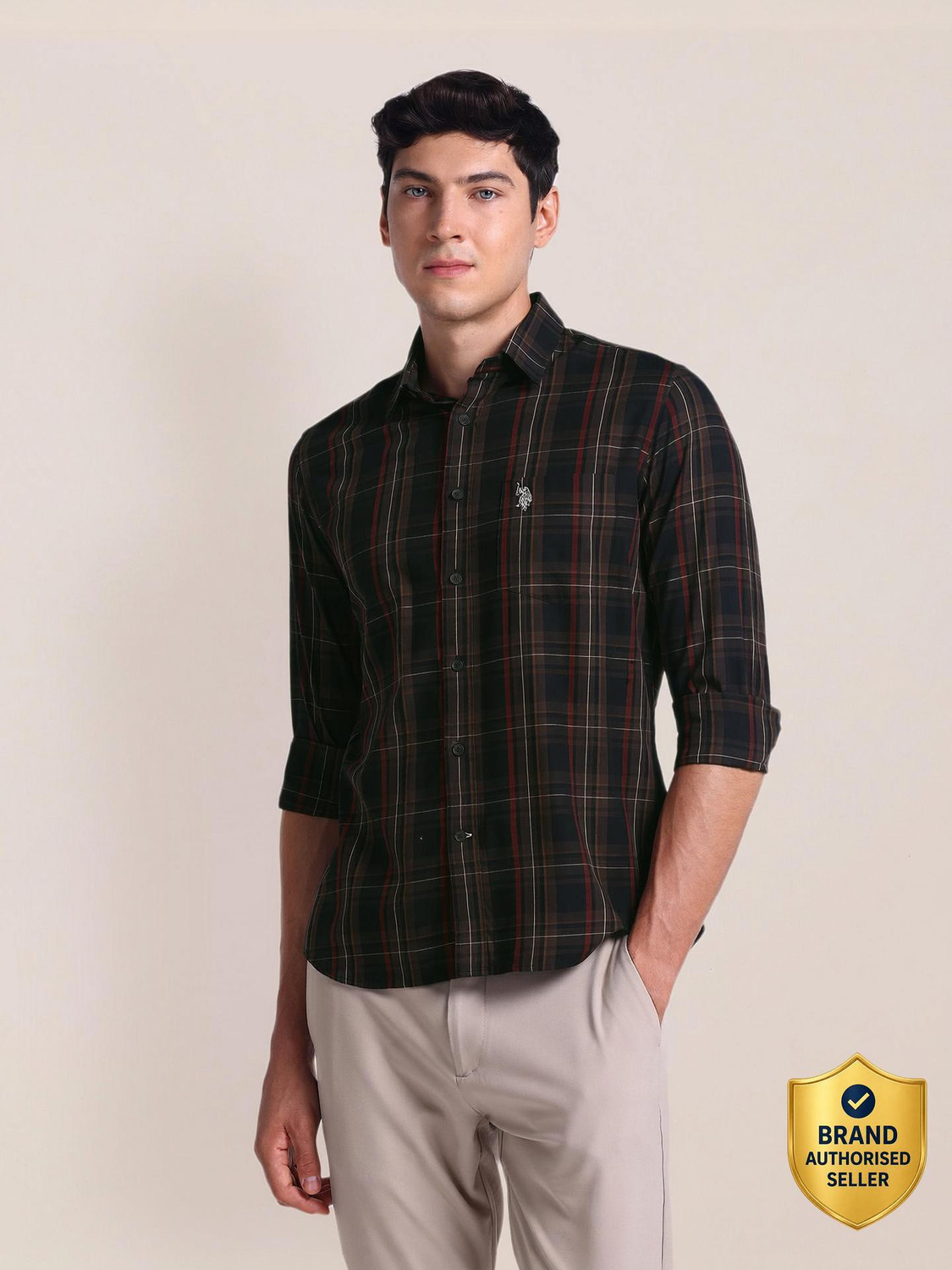 U.S. POLO ASSN. Men Regular Fit Checkered Shirt - Image 1
