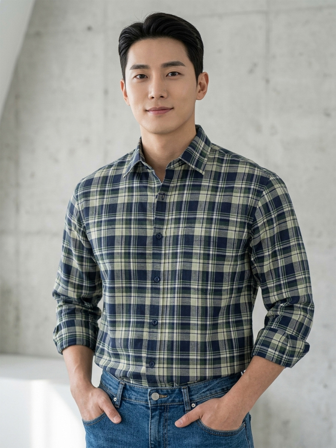 Image of Roadster Men Slim Fit Checkered Spread Collar Casual Shirt