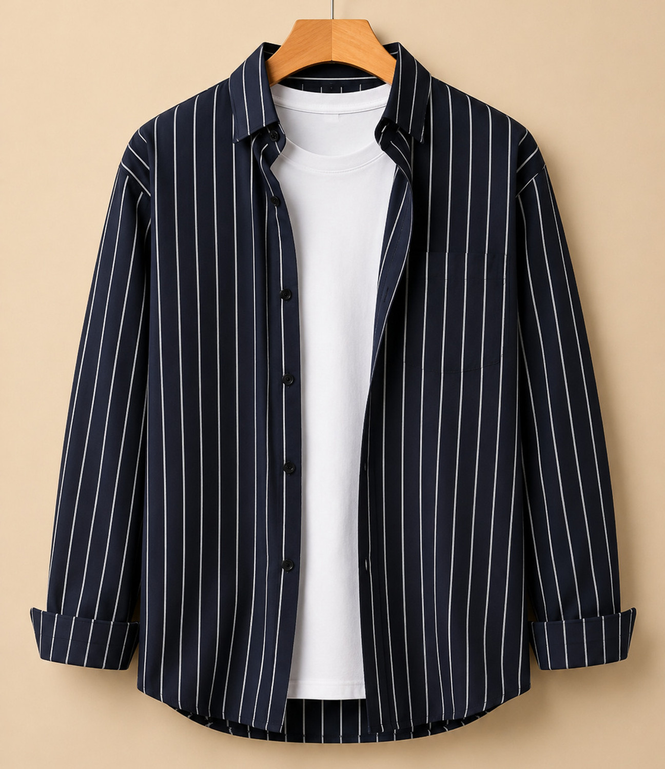RODEIZ Men Striped Dark Blue, White Shirt - Image 6