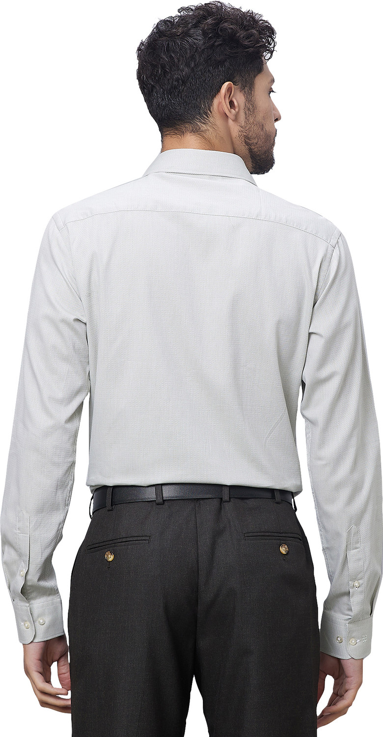 Image of Raymond Men Slim Fit Self Design Cut Away Collar Formal Shirt