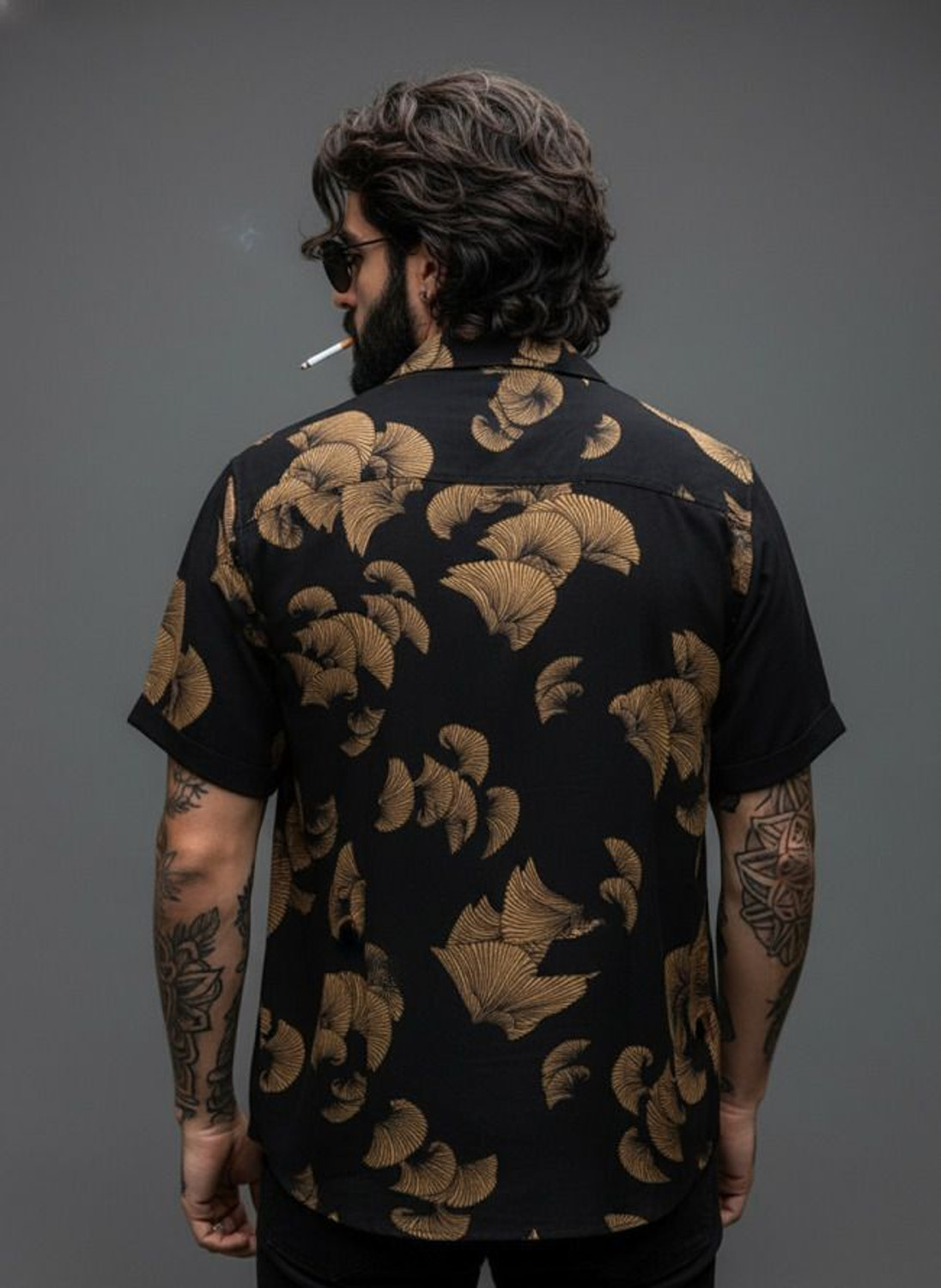 Image of SEVENTEENSTITCH Men Regular Fit Printed Spread Collar Casual Shirt
