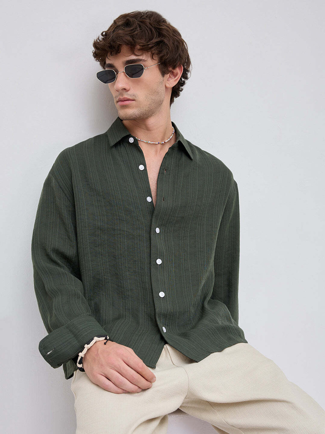VASTRADO Men Boxy Fit Solid Casual Shirt - Image 1