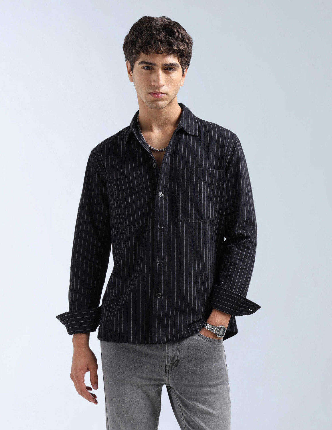 FLYING MACHINE Men Relaxed Fit Striped Shirt - Image 1