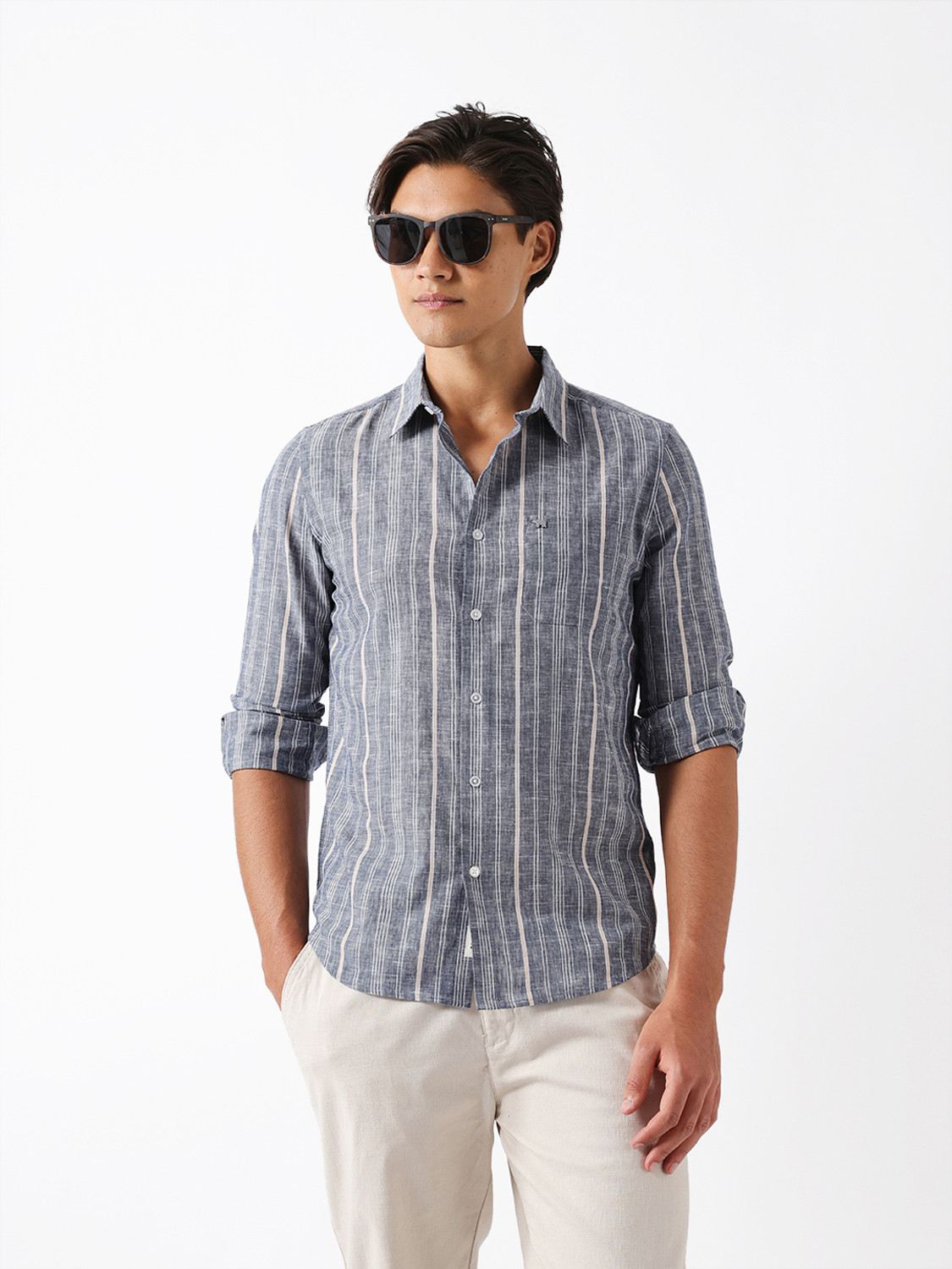THE BEAR HOUSE Men Slim Fit Striped Casual Shirt - Image 1