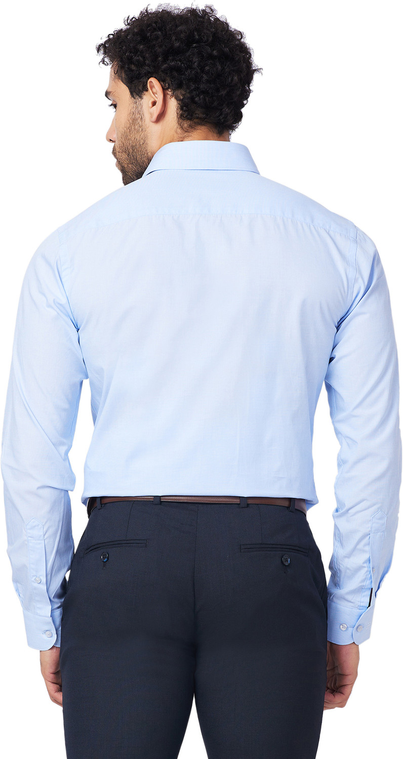 Image of Raymond Men Slim Fit Self Design Formal Shirt