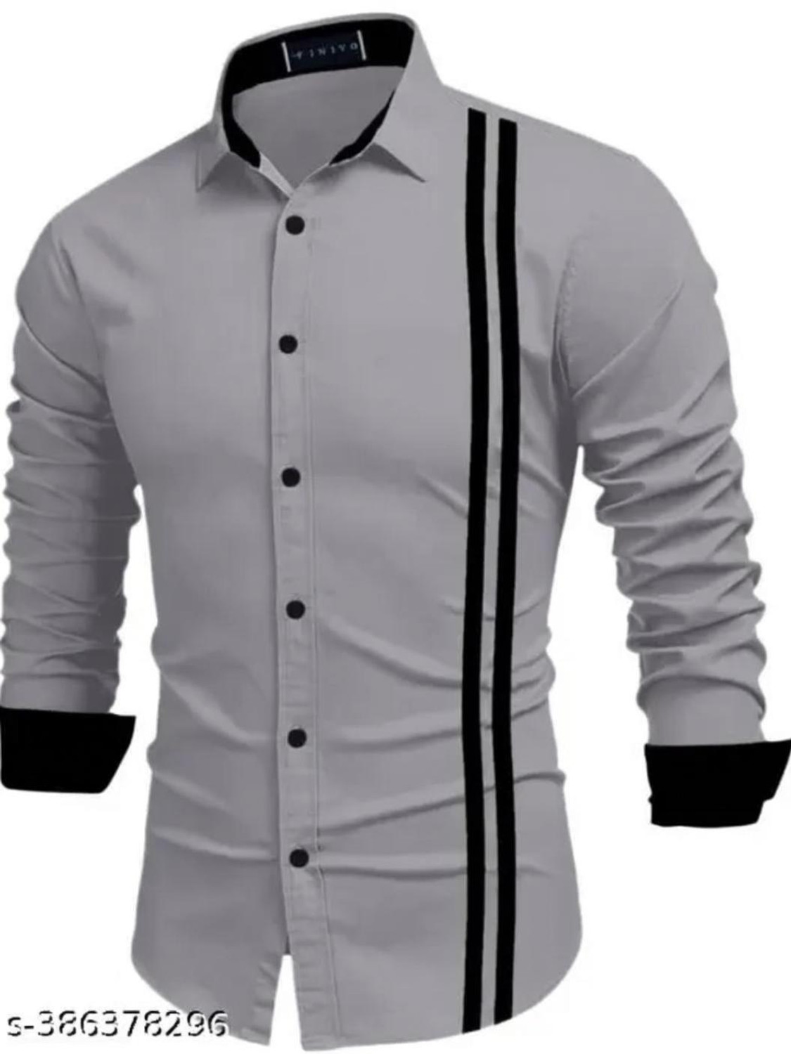 Image of LIBAAS CORNER Men Regular Fit Solid Spread Collar Casual Shirt