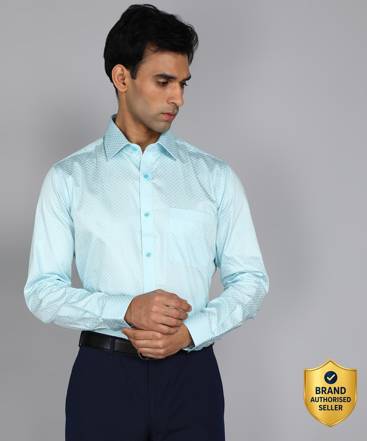 Image of Raymond Men Slim Fit Solid Formal Shirt