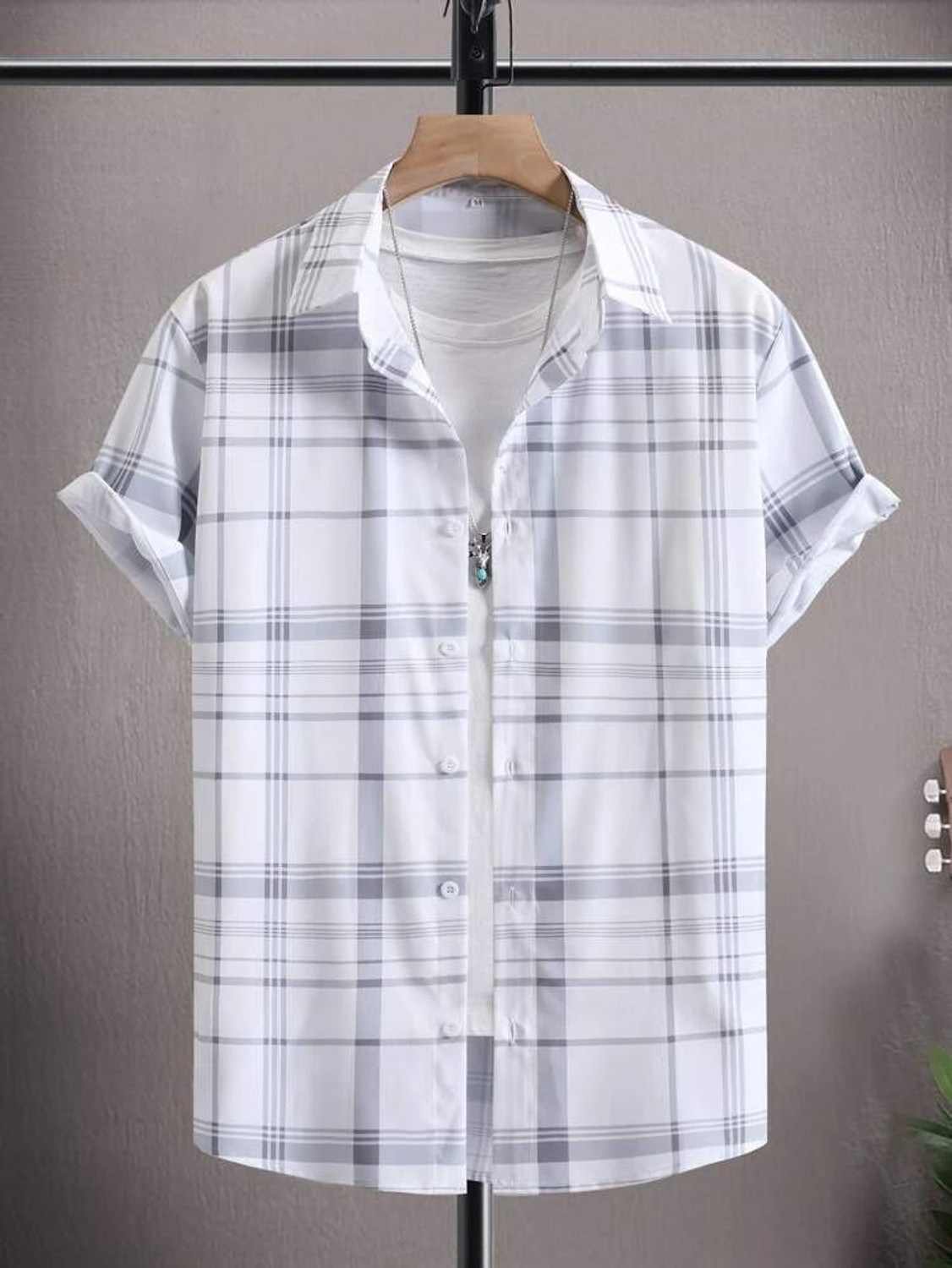 MEMRO Men Printed Casual White, Grey Shirt - Image 3
