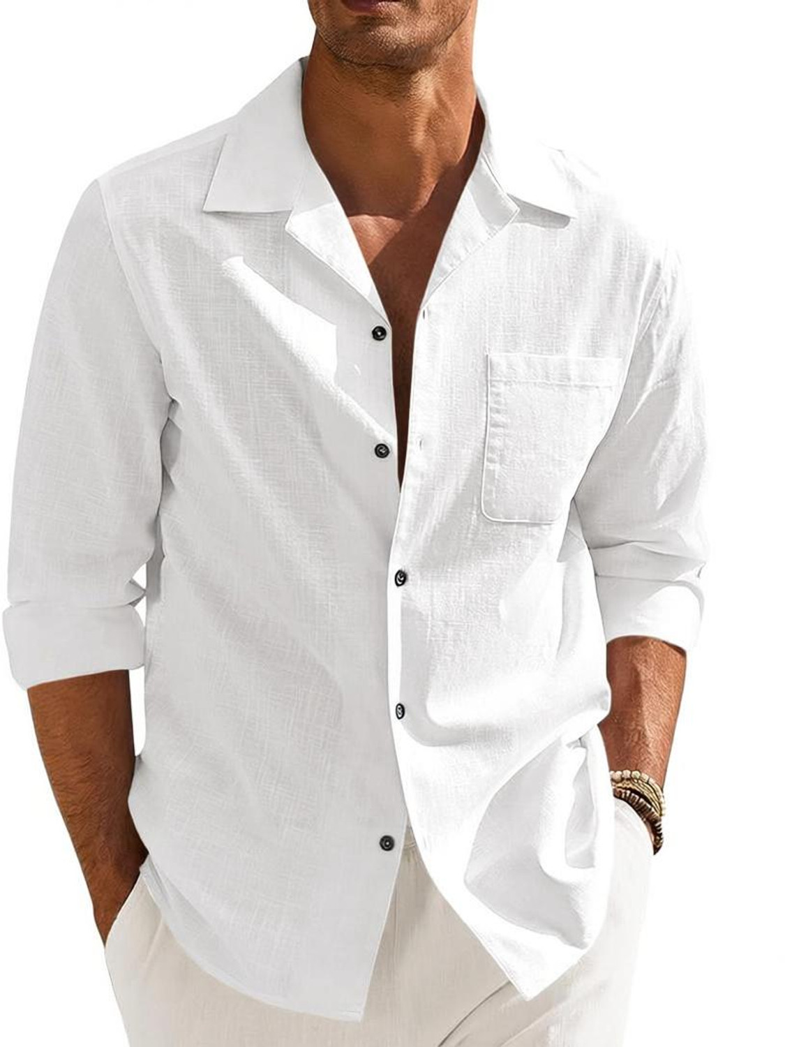 Image of Styles Thief Men Regular Fit Solid Spread Collar Casual Shirt