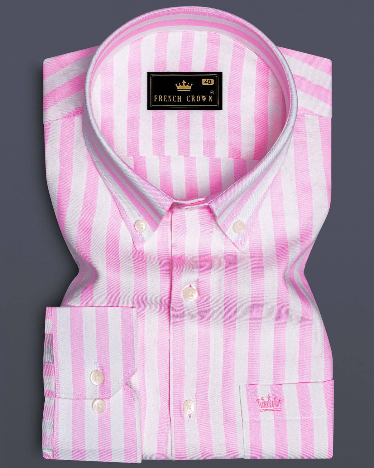 Image of MUFTI Men Slim Fit Striped Spread Collar Casual Shirt