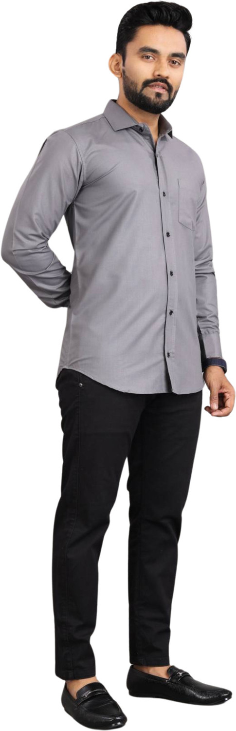 Image of VC Fashion Men Regular Fit Solid Spread Collar Formal Shirt