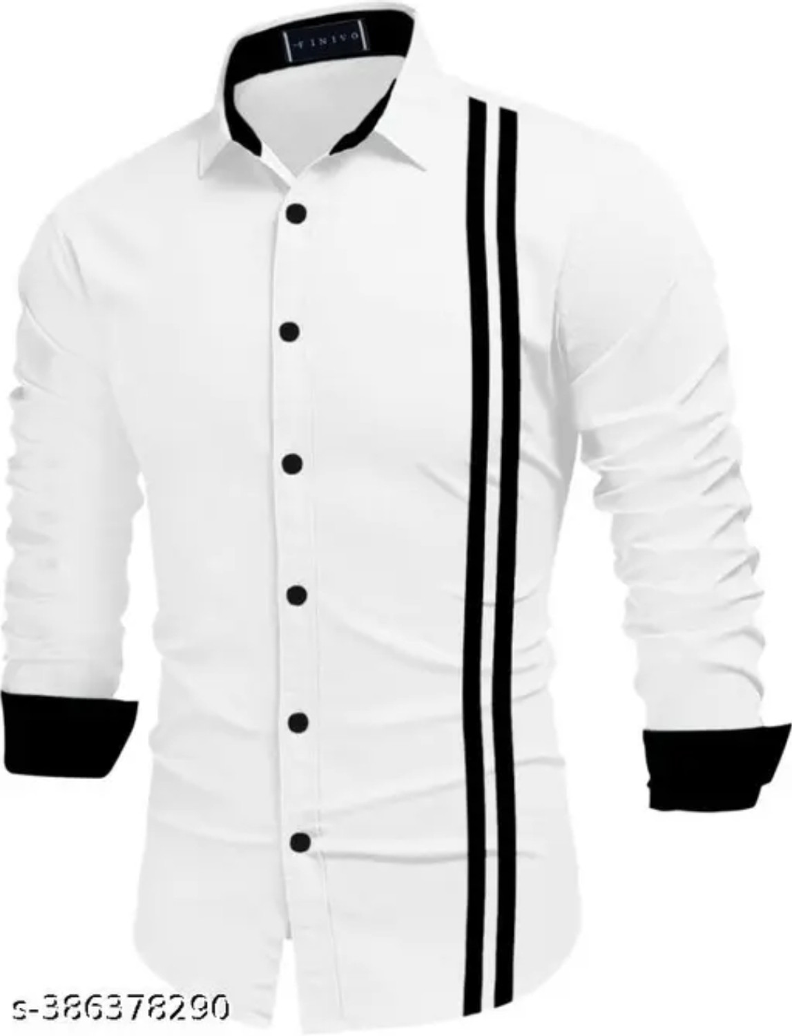 Image of AATWANIS Men Regular Fit Solid, Checkered Spread Collar Casual Shirt (Pack of 2)