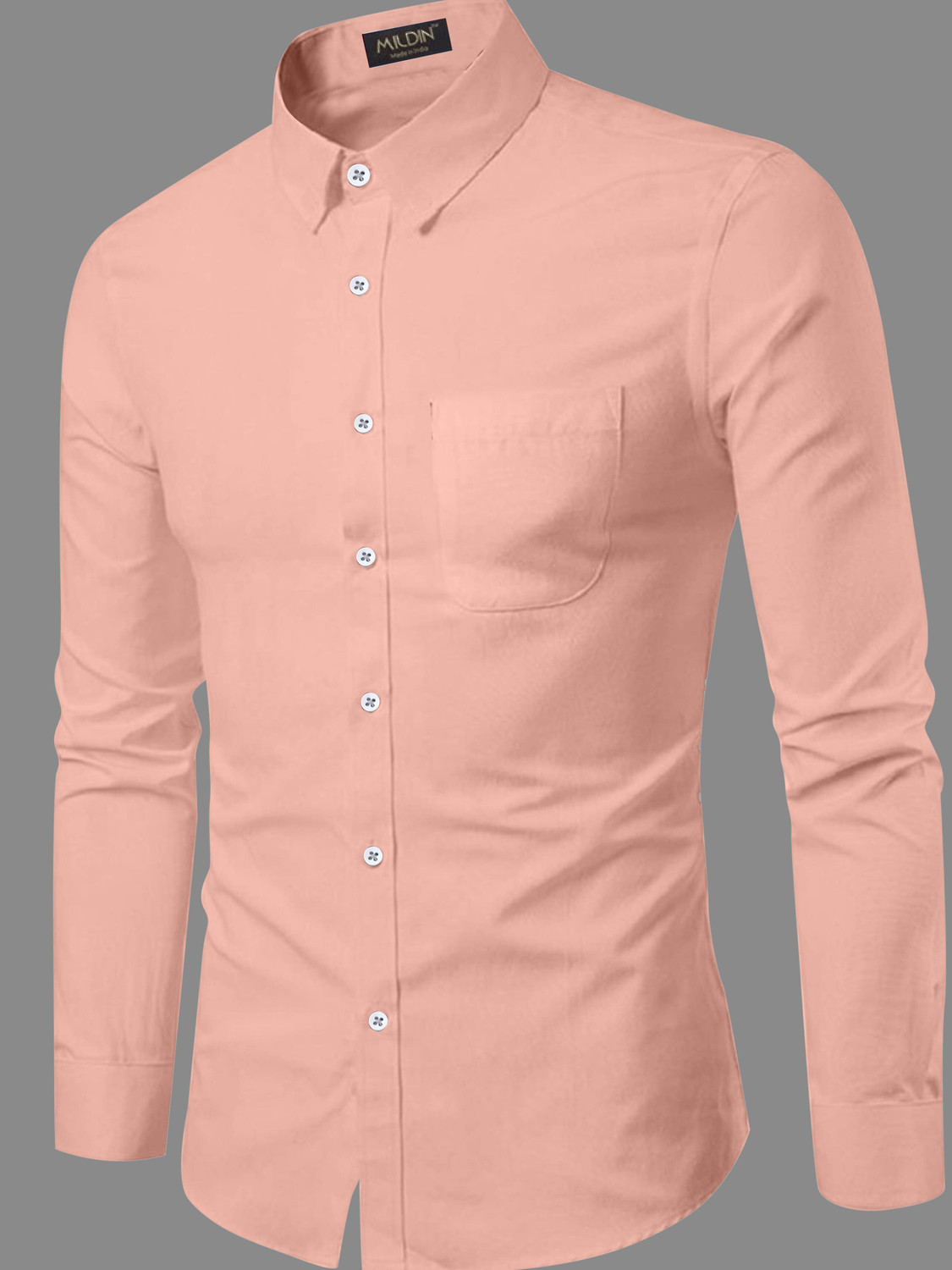 Image of FIBERMILL Men Slim Fit Solid Formal Shirt
