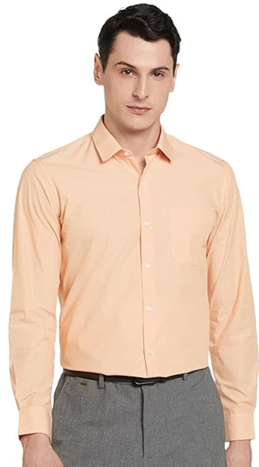 Image of Casual Crave Men Slim Fit Solid Spread Collar Formal Shirt
