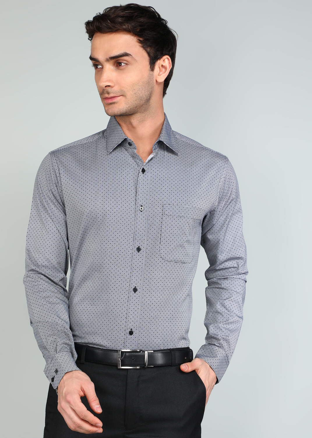 Image of Raymond Men Slim Fit Solid Formal Shirt