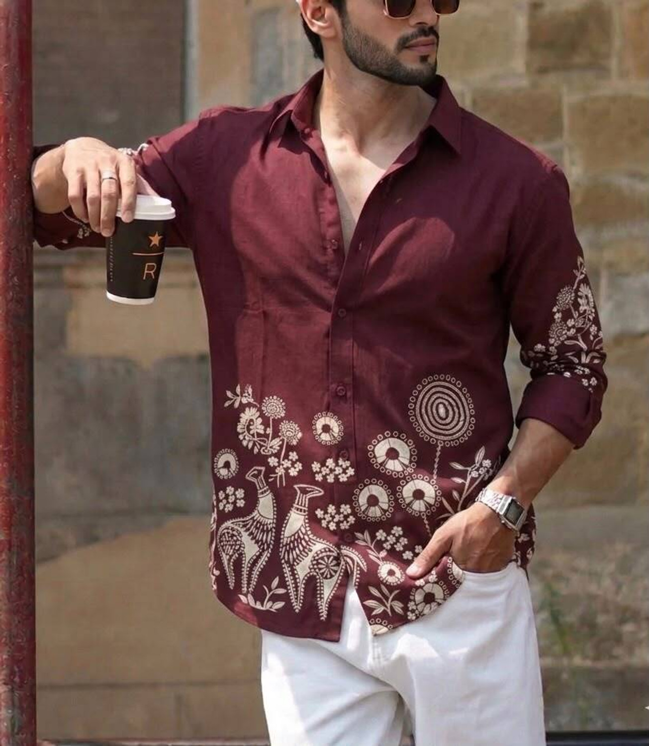 Zonly Men Floral Print Multicolor Shirt - Image 4