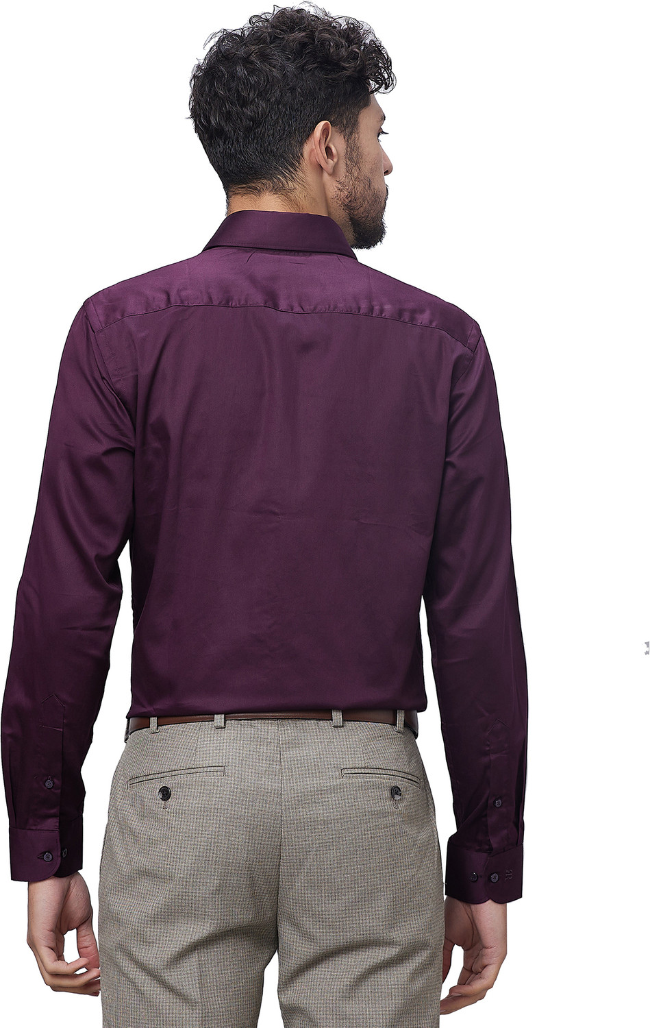 Image of Raymond Men Slim Fit Solid Cut Away Collar Formal Shirt