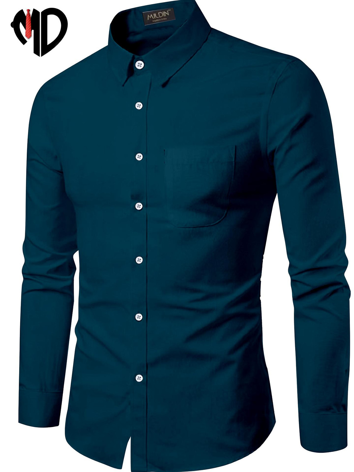 Image of FIBERMILL Men Slim Fit Solid Formal Shirt