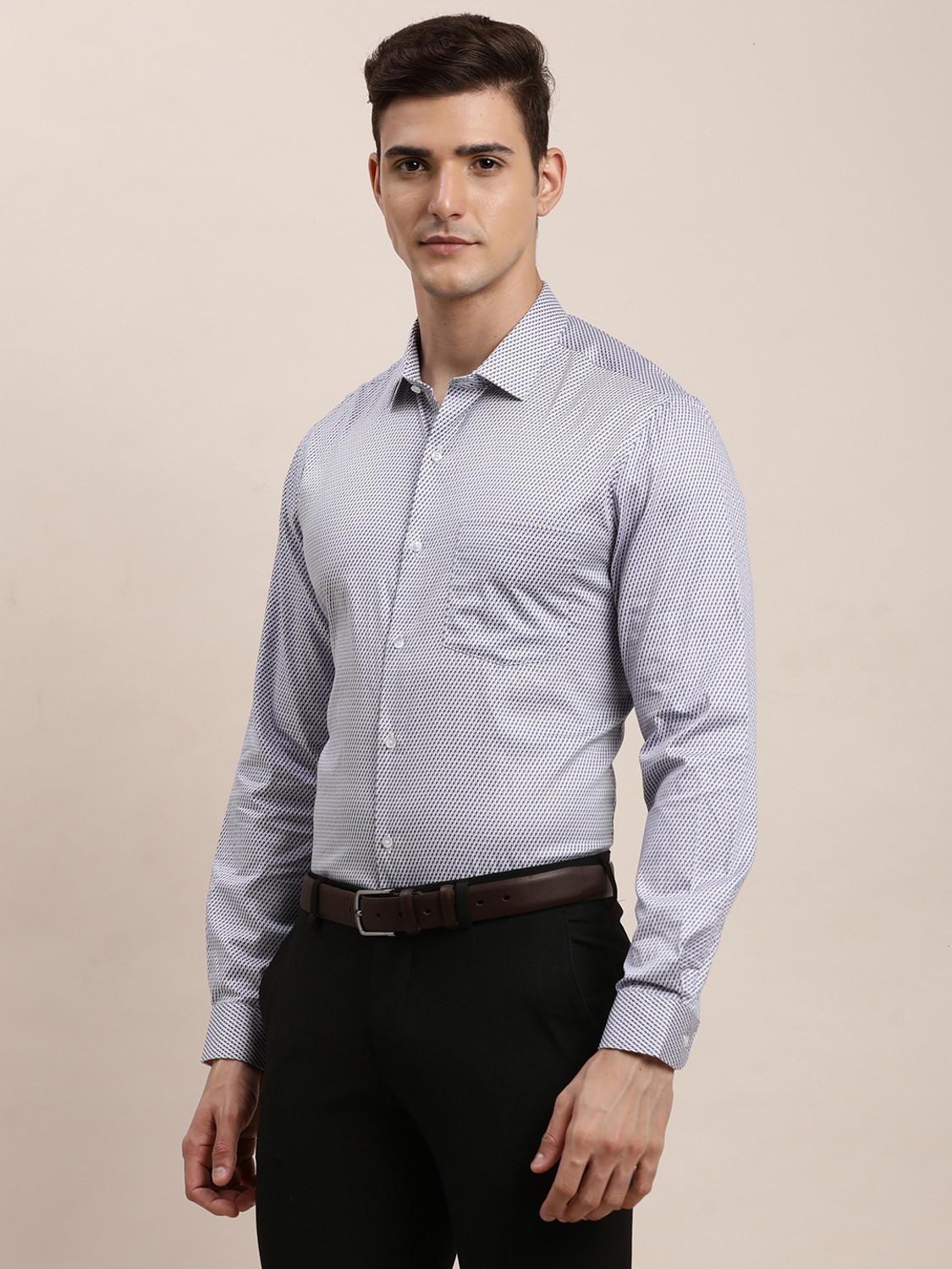 Image of TURTLE Men Slim Fit Solid Formal Shirt