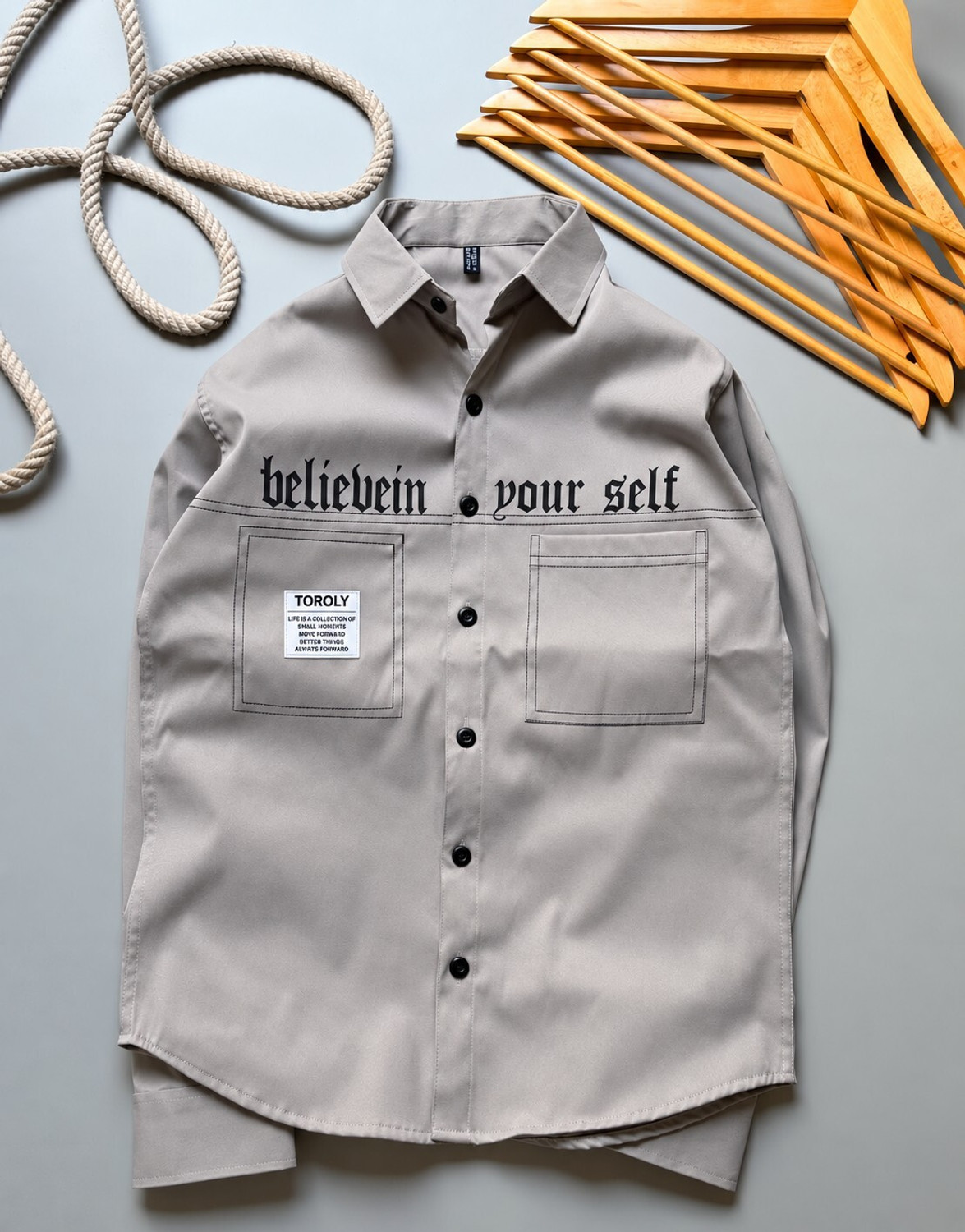 TOROLY Men Grey Printed Casual Shirt - Image 3