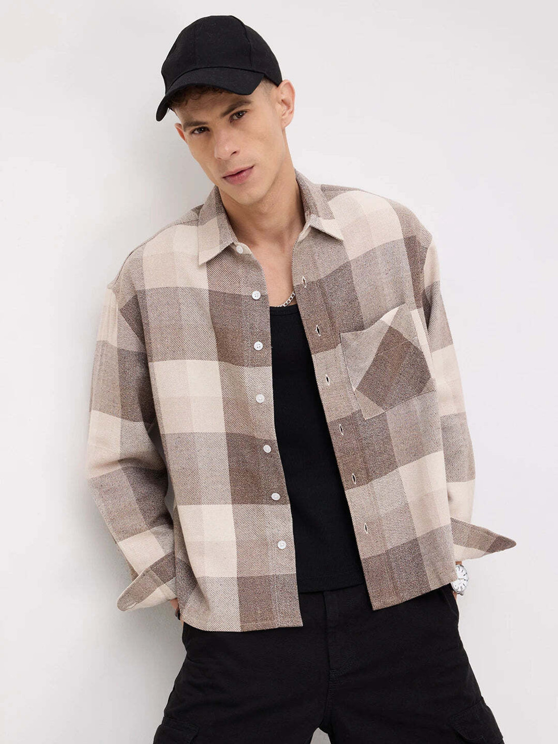 VASTRADO Men Oversized Checkered Casual Shirt - Image 1