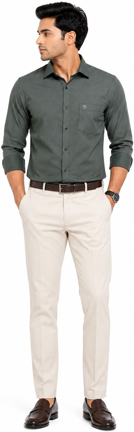 Image of trouwaille Men Regular Fit Printed Button Down Collar Casual Shirt