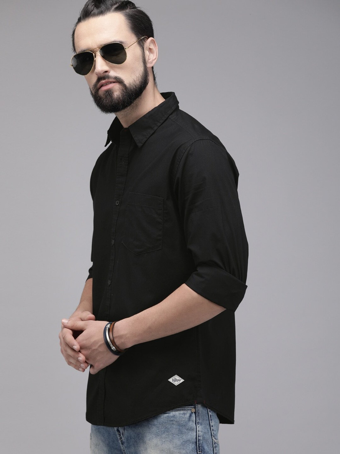 Roadster Men Regular Fit Solid Spread Collar Casual Shirt - Image 1