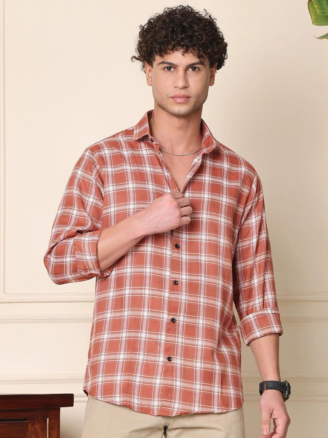 Image of Dark Age Men Regular Fit Checkered Spread Collar Casual Shirt (Pack of 2)