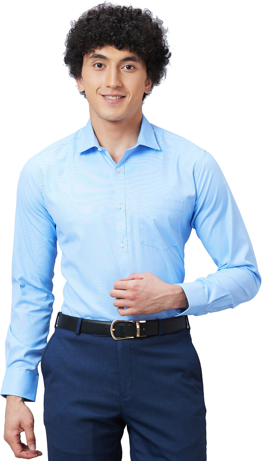 Image of Raymond Men Slim Fit Self Design Formal Shirt