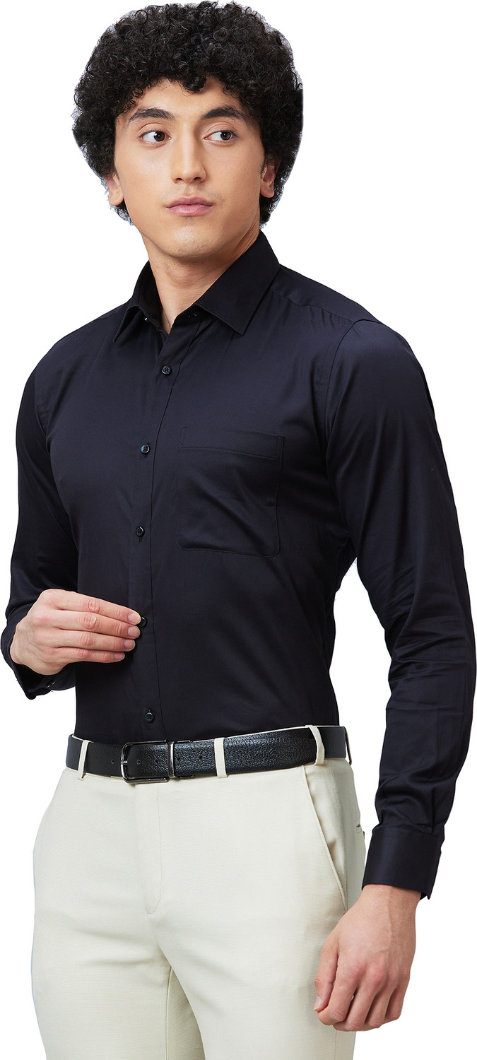 Image of Raymond Men Slim Fit Solid Cut Away Collar Formal Shirt